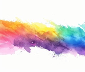 Fototapeta premium Various colors of paint splattered across a clean white surface, creating a vibrant and colorful abstract pattern