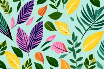 flower and leaf plant pattern background