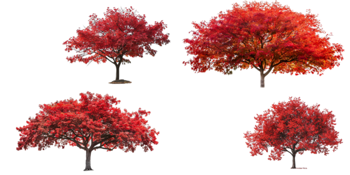 Colorful red maple tree set for autumn