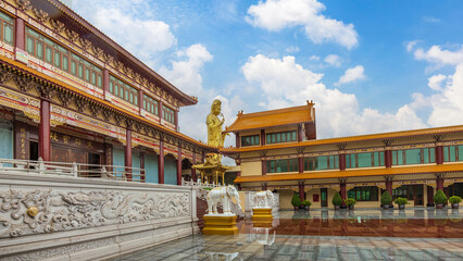 The Taiwanese style temple named Fo Guang Shan Thaihua, located in Khlong Sam Wa district, Bangkok, Thailand.