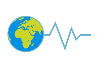 Planeta tierra con ritmo cardiaco por cuidarlo. © Gabrieuskal