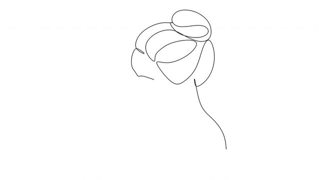Abstract mother with a child in continuous one line drawing art style. Mother`s Day card. Woman hugging her baby. Happy motherhood concept. Modern vector illustration