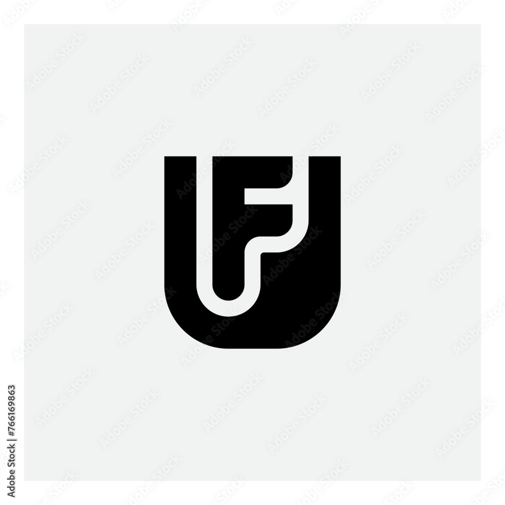 Poster u and f - initials or logo. uf - vector design element or icon. monogram or logotype.
