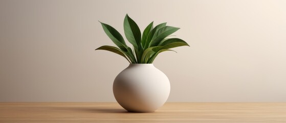 	
ceramic vase with plant minimalist look and modern design	