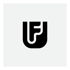 U and F - initials or logo. UF - Vector design element or icon. Monogram or logotype.