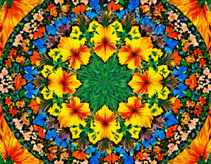 Fototapeta na wymiar A kaleidoscope of colors as the seasons change from spring to summer