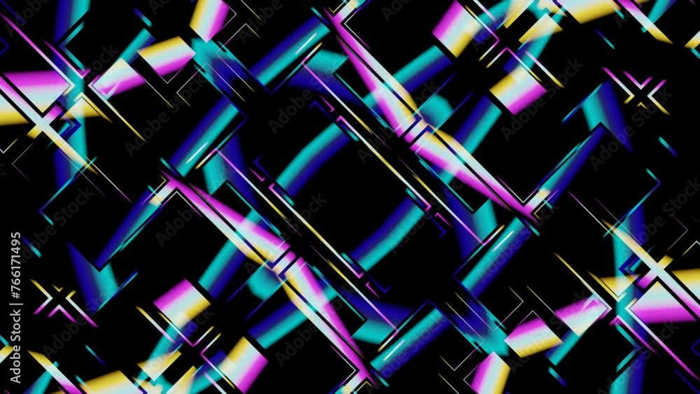 Poster seamless loop animation featuring a vibrant and diverse array of colors against a black backdrop.