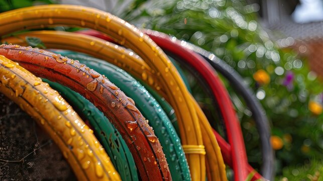 A garden hose that has color.