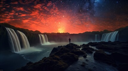 Heavenly scenery depicted with two vividly detailed moons in a stunning