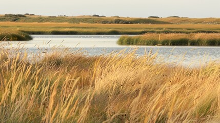 Fototapeta premium A coastal estuary alive with the calls of shorebirds