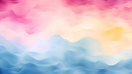 Fototapeta na wymiar Watercolor background with various waves and wave shapes