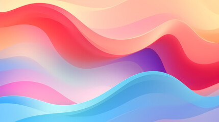 Watercolor background with various waves and wave shapes