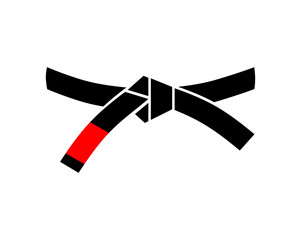 Judo Belt isolated. Karate tied belt. © popaukropa