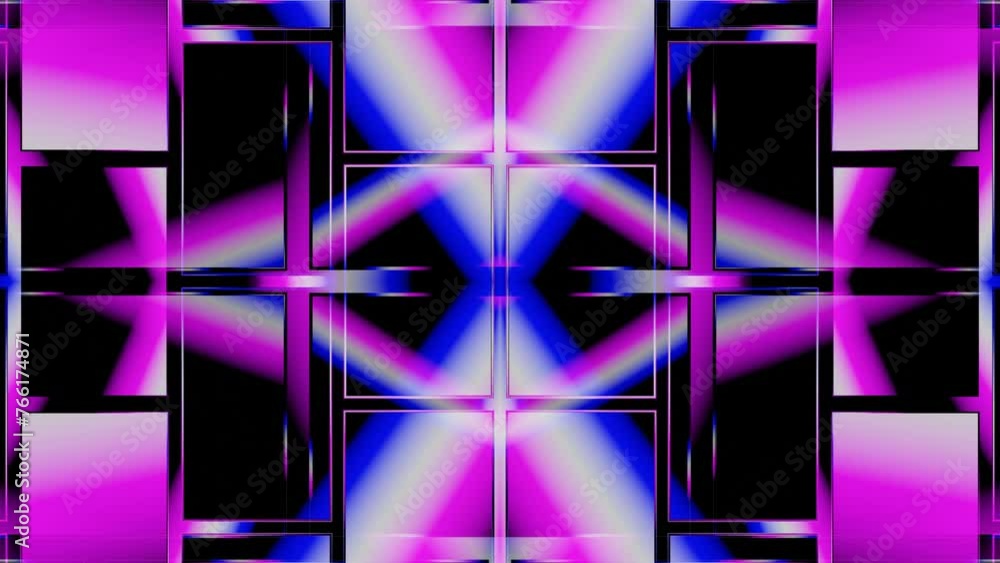Poster a mesmerizing kaleidoscope pattern with geometric shapes pulsating and seamlessly looping in vibrant