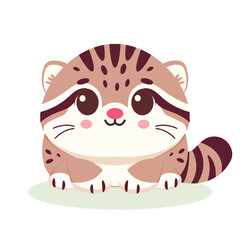Cute baby Pallas's cat character. Vector illustration for children design. Flat style
