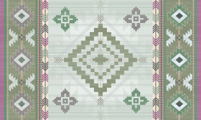 Navajo tribal vector seamless pattern. Native American ornament. Ethnic South Western decor style. Boho geometric ornament. blanket, rug. Woven carpet	