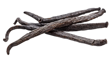 Vanilla beans isolated on transparent background