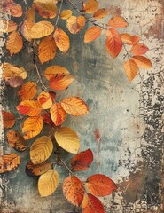 Fototapeta premium Mobile Apps Rustic autumn tones Engraving aesthetics Whimsical Relic ,