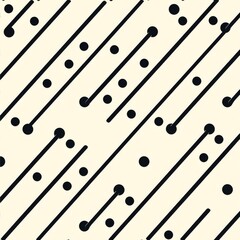 A unique pattern of stylized parallel dotted lines and dots on a creamy background, offering a modern and sophisticated visual texture.
