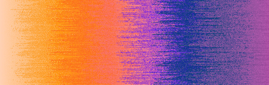 Color gradient of dots, grainy noise of halftones. Grainy watercolor painting, dotted pattern. Rainbow texture  iridescent colors.