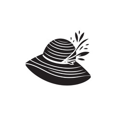 Easter Bonnet Silhouette Vector: Celebrating Spring with Stylish Headwear in Elegant Silhouette- Easter Bonnet Vector stock.