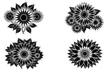 Sunflower blossom icons set vector illustration design