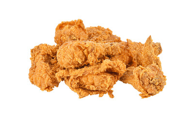 Heap of fried chicken isolated on transparent background. PNG
