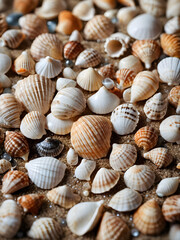 Sea shells background. Seashells background