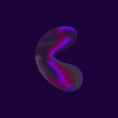 transparent liquid bubble in rainbow colors on a dark background