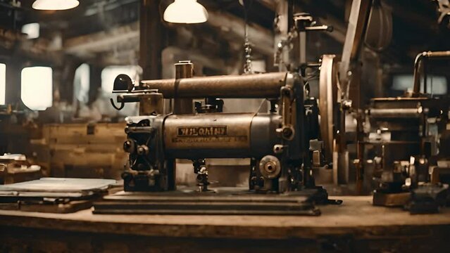 A Vintage Sewing Machine in a Workshop