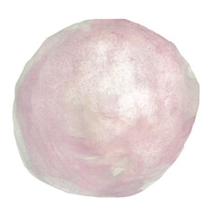 Watercolor pearl isolated on transparent background. Hand-drawn light pinkish bluish circle