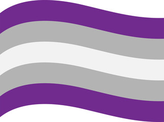 Graysexual Pride Flag Wavy Pride Month LGBTQ Rainbow
