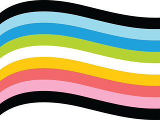 Queer pride flag Wavy Pride Month LGBTQ Rainbow