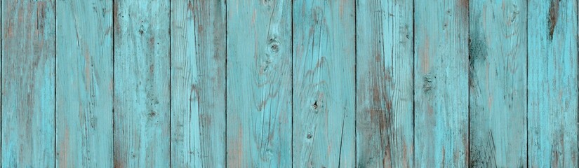 Background of vertical old vintage cracked rough blue wood planks in Provence style
