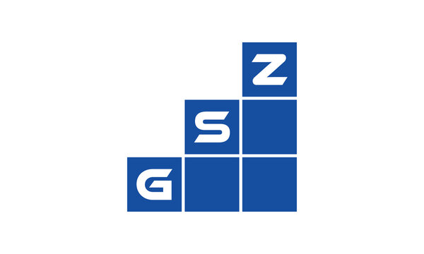 GSZ initial letter financial logo design vector template. economics, growth, meter, range, profit, loan, graph, finance, benefits, economic, increase, arrow up, grade, grew up, topper, company, scale