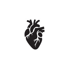 Human Heart Silhouette Vector: Anatomical Symbol of Life, Love, and Vitality in Simplified Form- Human heart vector stock.