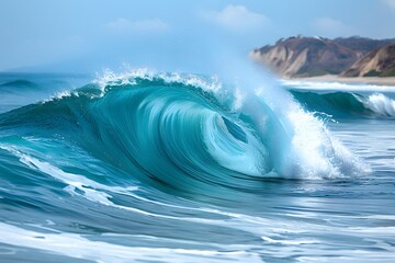 A Large Wave Breaking in the Ocean - obrazy, fototapety, plakaty