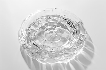 Water ripples on white background,created with Generative AI tecnology.