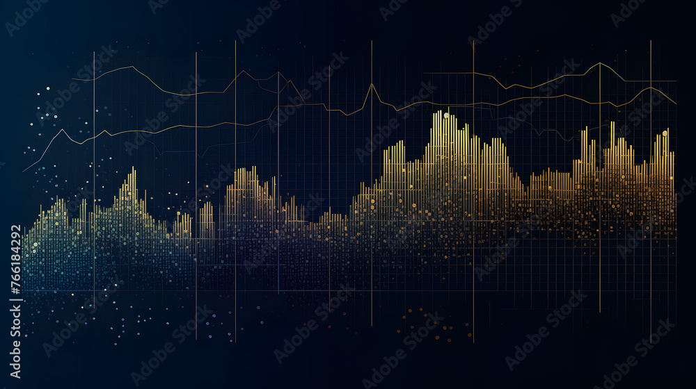 Poster technical financial graph on technology abstract background