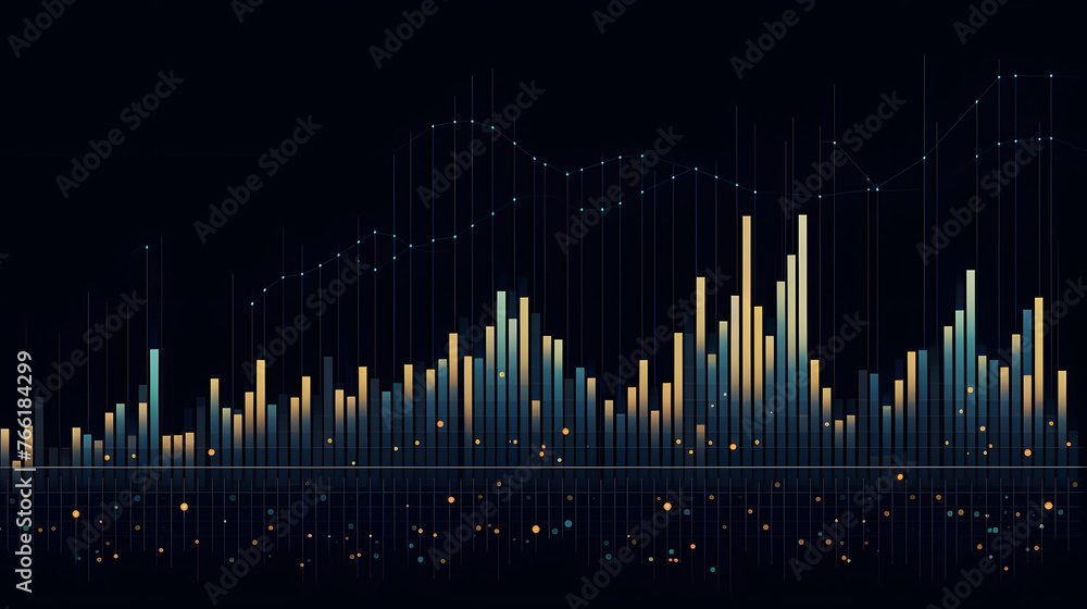 Poster technical financial graph on technology abstract background