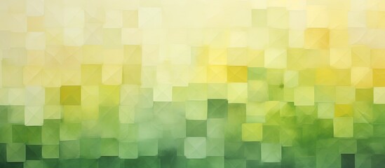 Green and yellow squares arranged in an abstract pattern with a blurred effect creating a vibrant and dynamic background