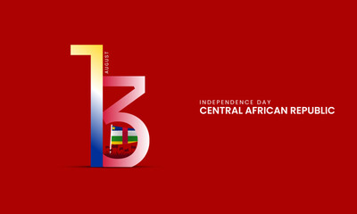 Central African republic day. Happy Independence Day. 3D illustration - obrazy, fototapety, plakaty