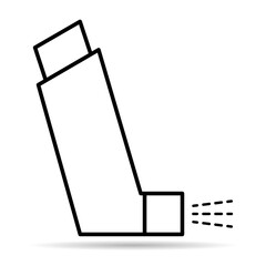 Asthma inhaler design shadow icon, medicine health care sign, graphic vector illustration