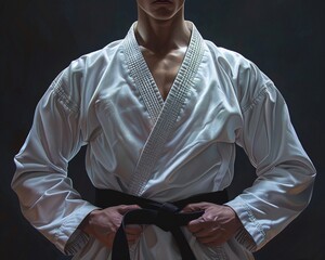 A martial artist earning a black belt, the culmination of years of dedication,