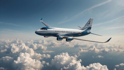 Aero plane is moving in the sky Generative AI - obrazy, fototapety, plakaty