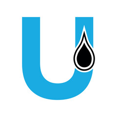 Obraz premium Hydro Logo combine with letter U vector template
