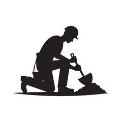 Labor Silhouette Vector: Illustrating the Diverse Workforce and Professions in Simplified Form-Working Labor vector stock.