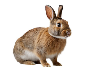 Obraz premium Cute rabbit sitting on a transparent background