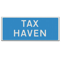 Cartoon -  Sign Tax haven.