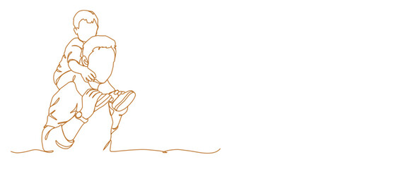 Father's day icon in line art style for background. Father's day symbol for celebrate. Father's day line art for poster design.